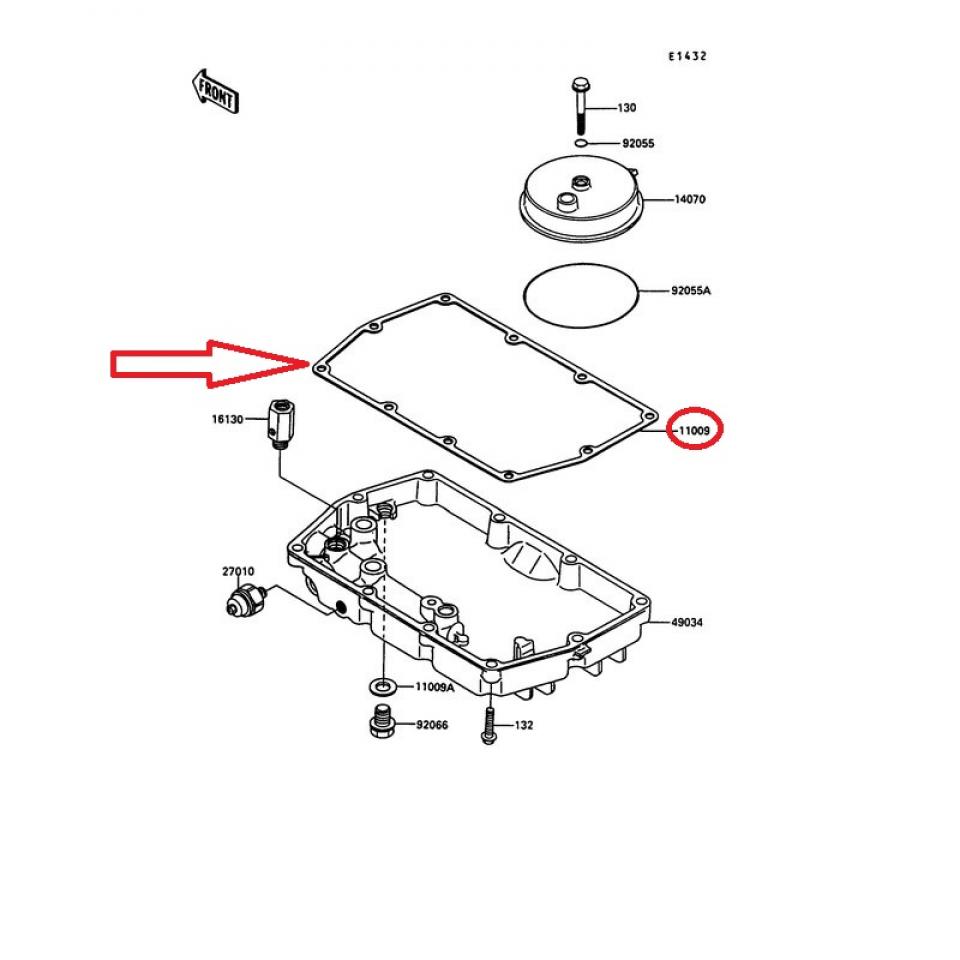 Joint de carter d'huile 11061-1489 pour moto Kawasaki 500 KLE 2005 à 2007 Neuf