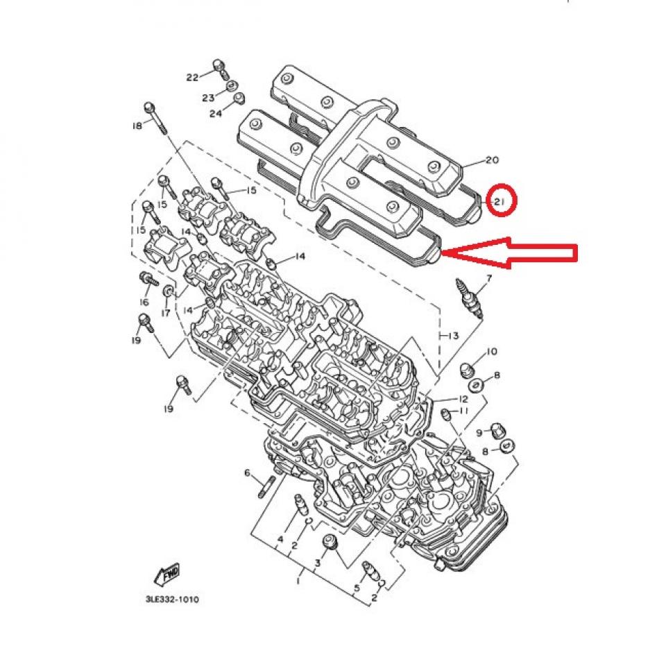 Joint de cache culbuteur pour moto Yamaha Yzf 1000 R ThunderAce 4SV1119301 Neuf