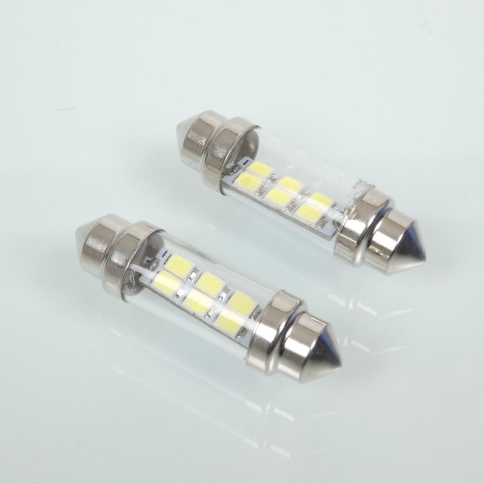 Ampoule LED blanche 12V type navette T11x39 SV8.5 RMS pour moto auto par 2 Neuf