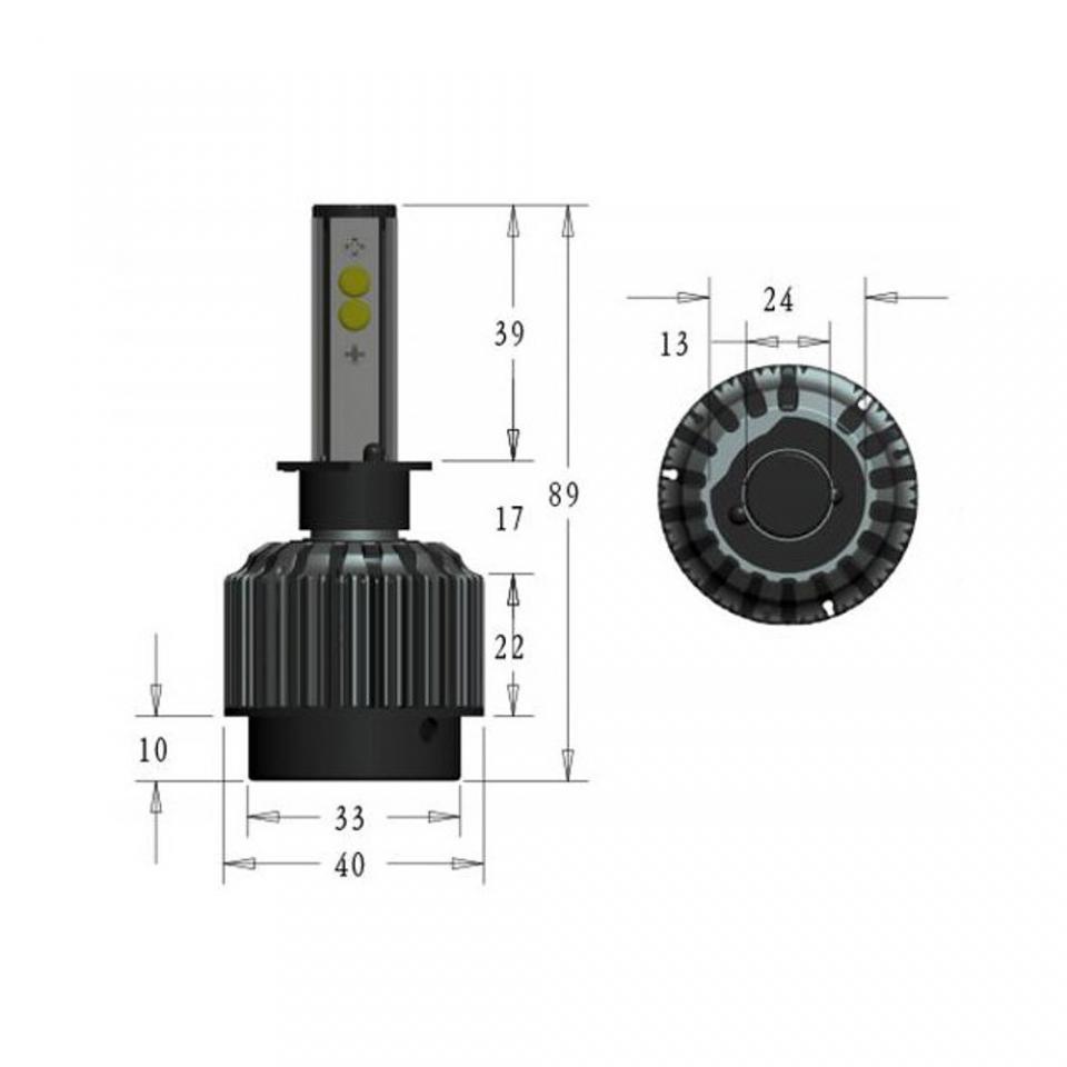 Kit conversion ampoule LED H1 ventilée 12V 30W RMS pour moto auto Neuf