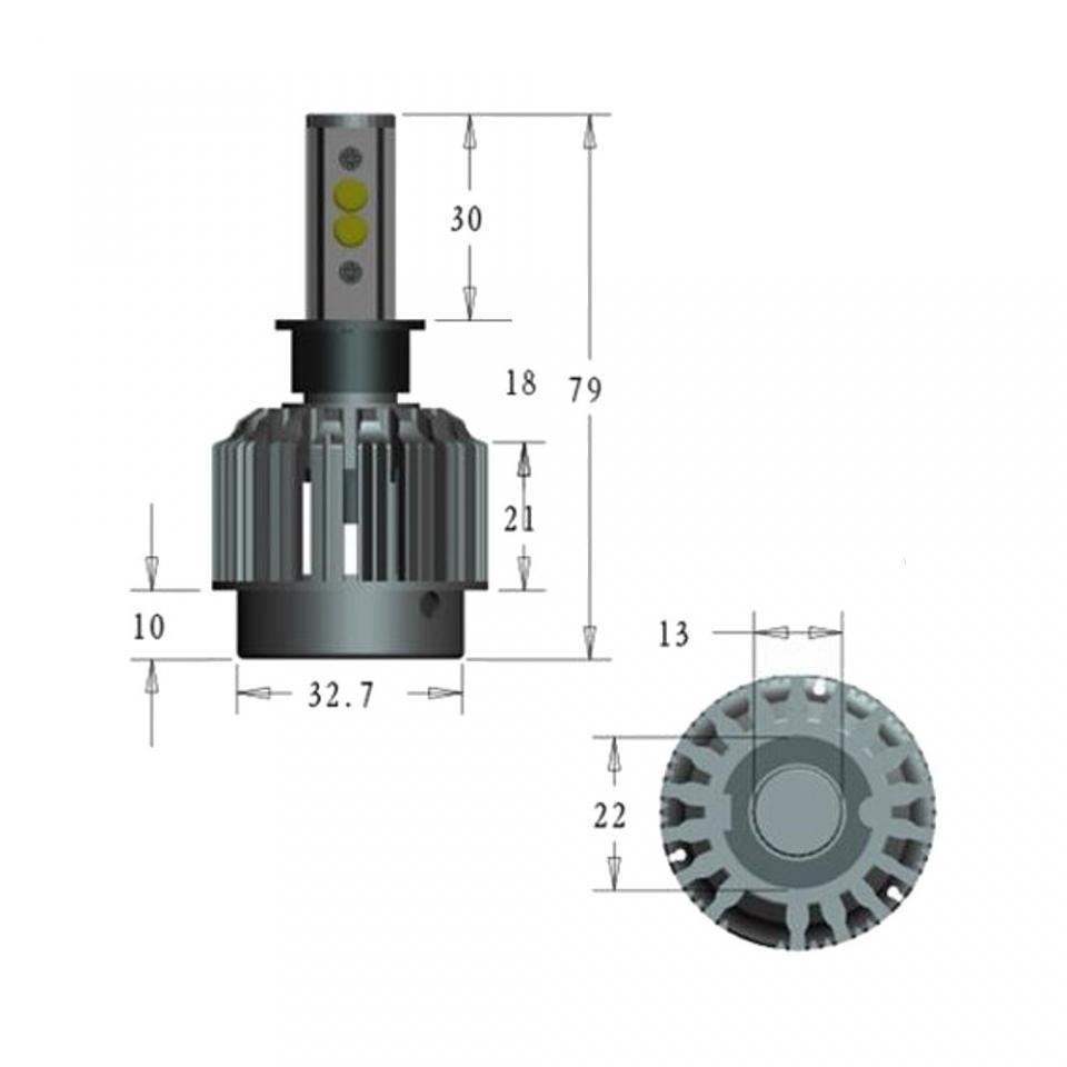 Kit conversion ampoule LED H3 ventilée 12V 30W RMS pour moto auto Neuf