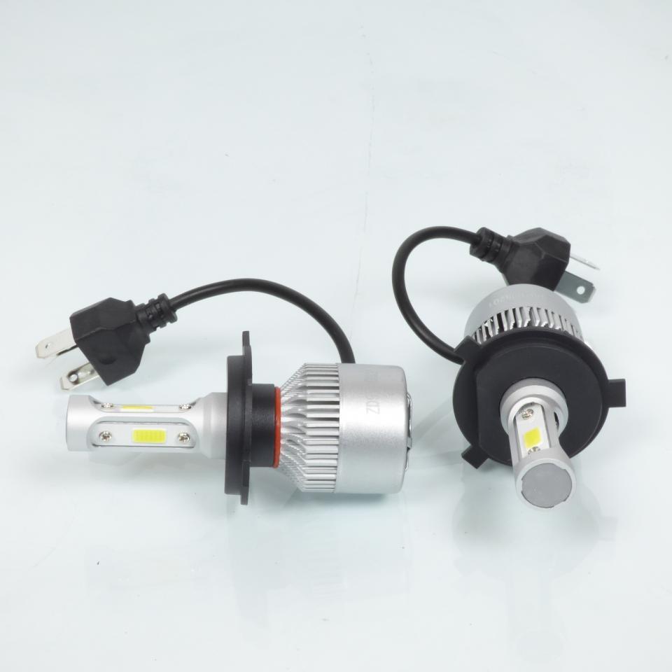 Kit de 2 ampoule H4 P43T à LED ventillé 80W 10 000 lumens 6500K pour moto auto