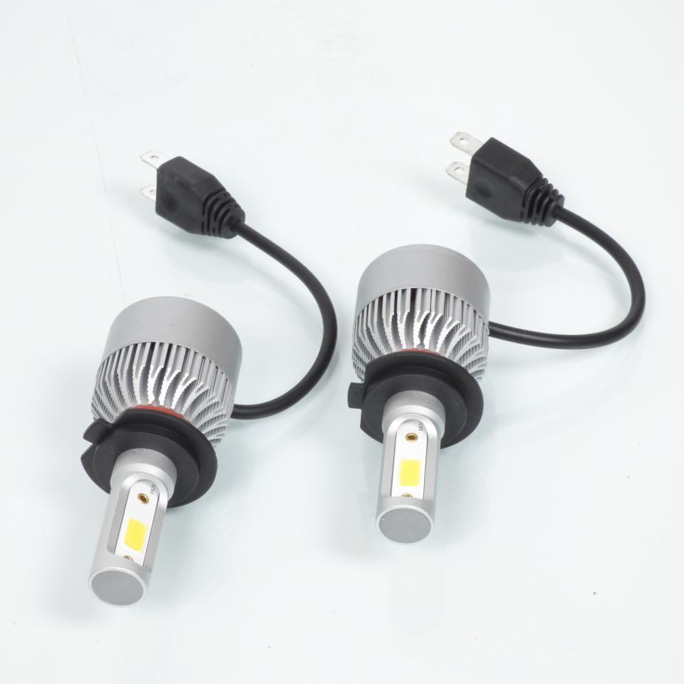 Kit de 2 ampoule H7 PX26D à LED ventillé 80W 10 000 lumens 6500K pour moto auto