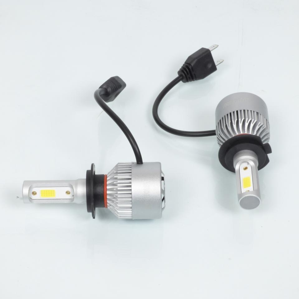 Kit de 2 ampoule H7 PX26D à LED ventillé 80W 10 000 lumens 6500K pour moto auto