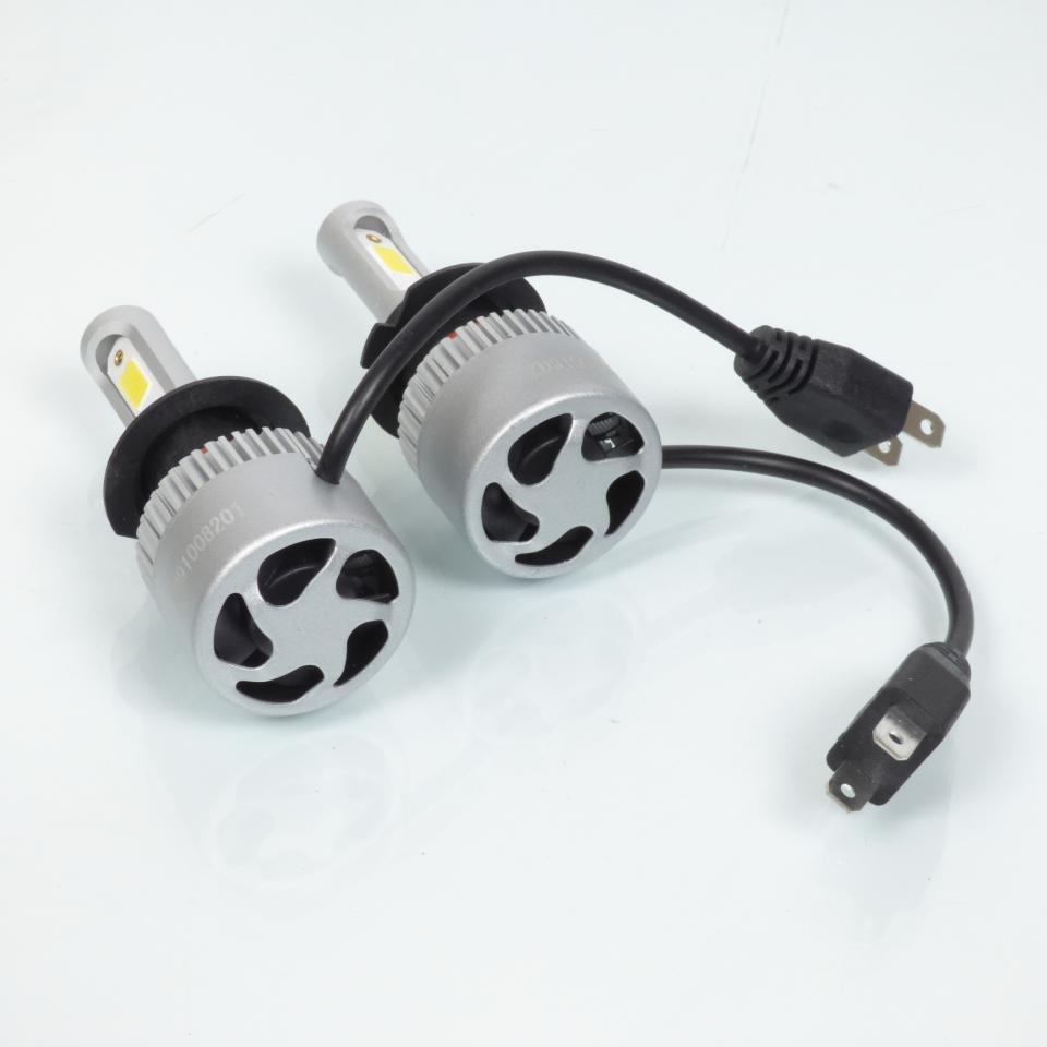 Kit de 2 ampoule H7 PX26D à LED ventillé 80W 10 000 lumens 6500K pour moto auto