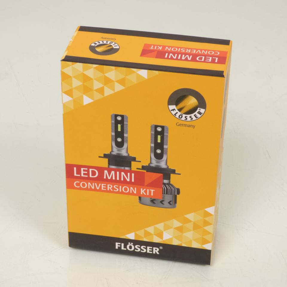 Kit de 2 ampoules à LED H7 PX26d 12V pour moto Flosser 91M2070 Mini LED SET