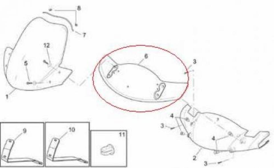 Couvre guidon origine pour Scooter Aprilia 250 Leonardo 2002 à 2004 AP8158330 Neuf