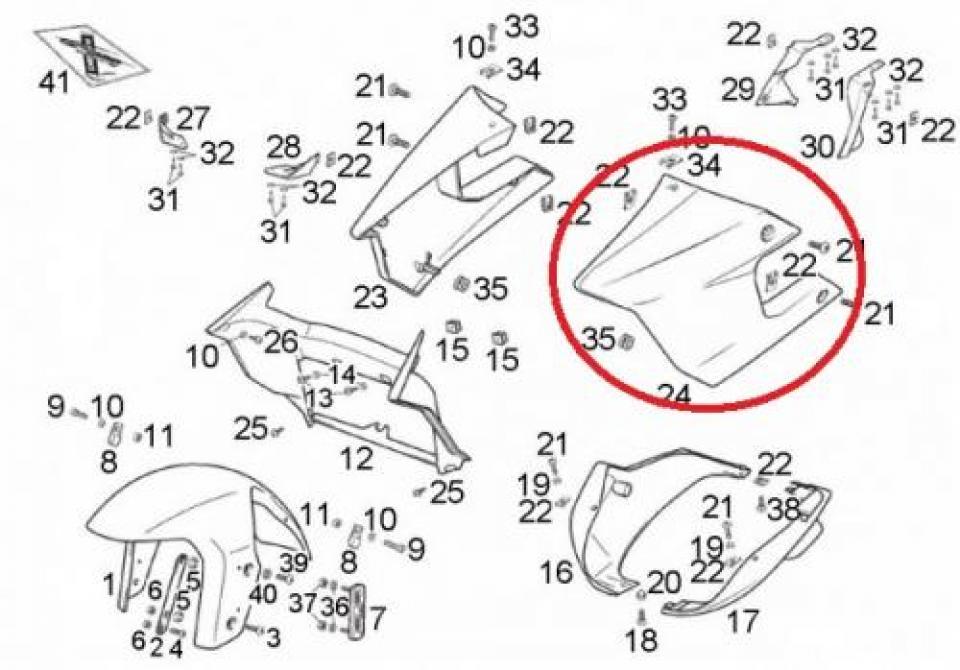 Écope gauche origine pour Moto Derbi 50 GPR nude 2004 à 2005 00H01505292 Neuf