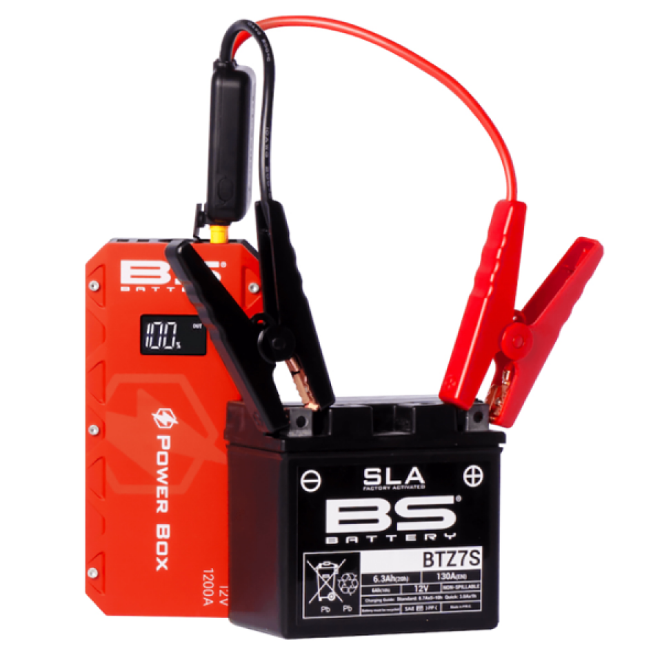 Chargeur démarreur booster démarrage portable lithium BS Battery PB-02 pour moto