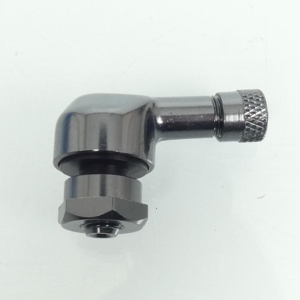 Valve alu Ø8.3mm à visser coudée 90° Biketek gun metal pour moto scooter Neuf