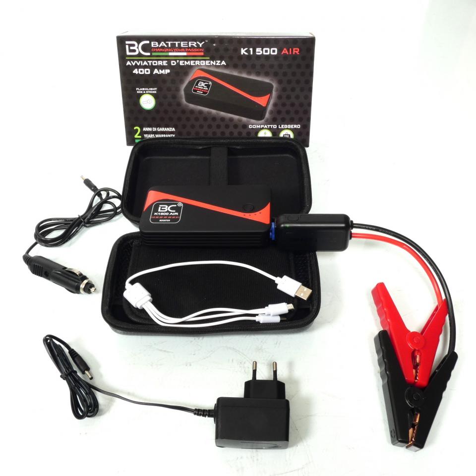 Chargeur booster lithium portable de démarrage BC BATTERY K1500 AIR 400A auto moto scooter utilitaire