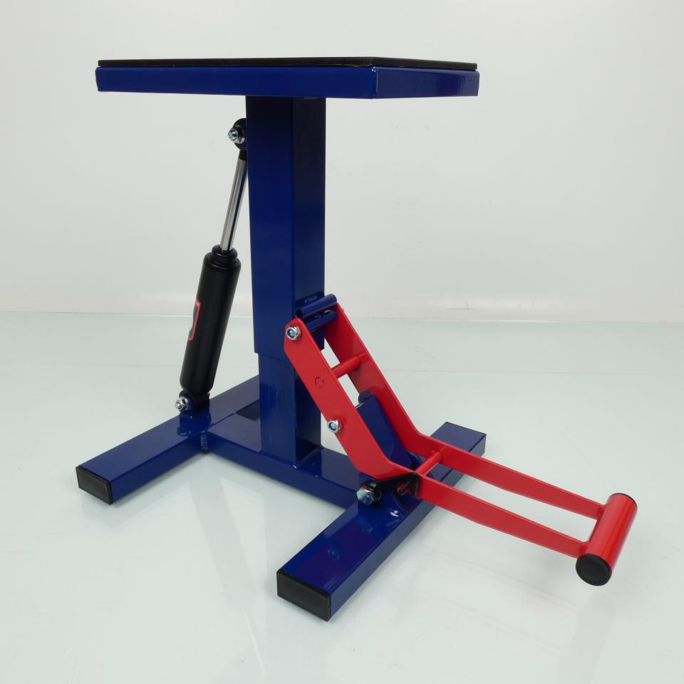 Lève moto avec vérin UP DESIGN Up MX Lift bleu rouge 130Kg pour cross enduro SM