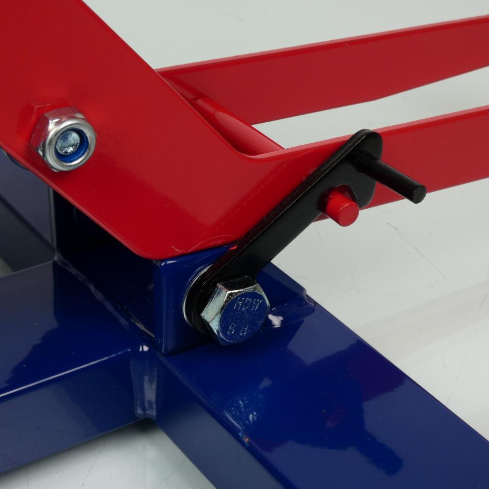 Lève moto avec vérin UP DESIGN Up MX Lift bleu rouge 130Kg pour cross enduro SM