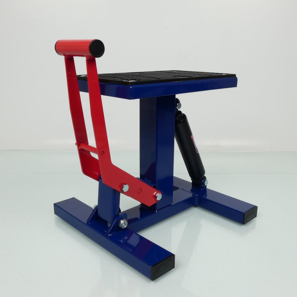 Lève moto avec vérin UP DESIGN Up MX Lift bleu rouge 130Kg pour cross enduro SM
