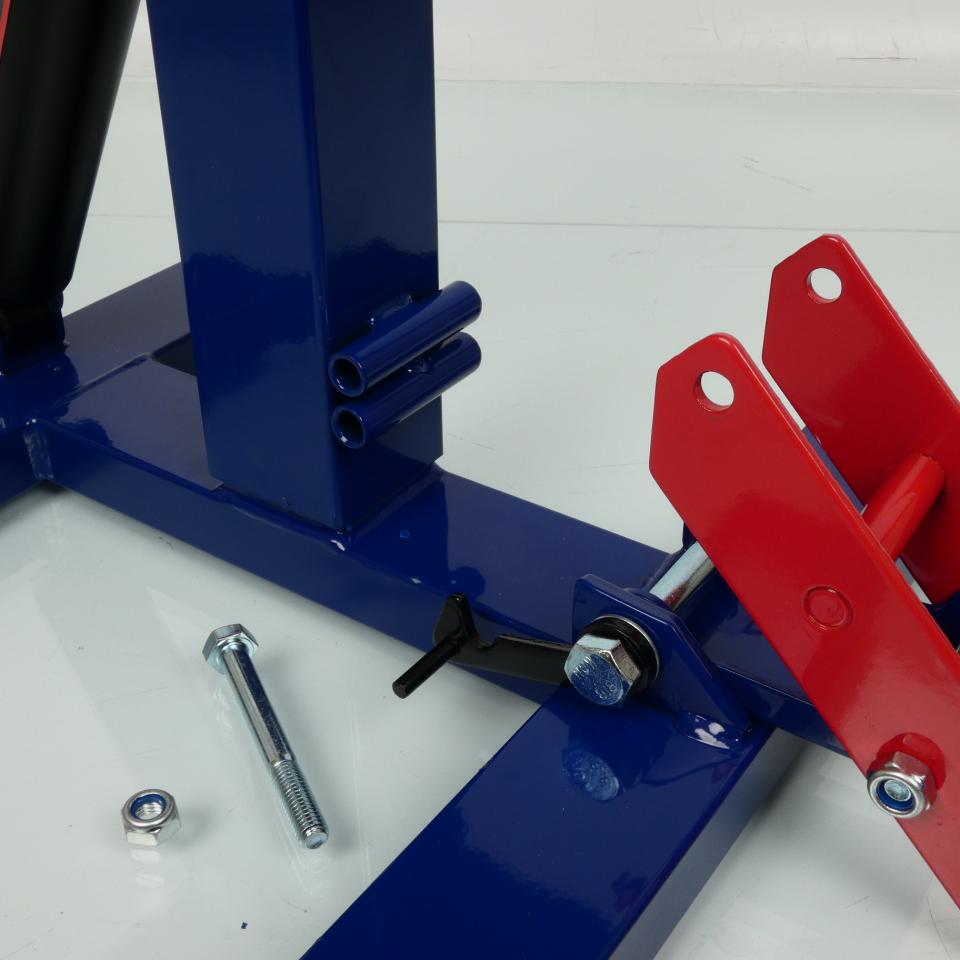 Lève moto avec vérin UP DESIGN Up MX Lift bleu rouge 130Kg pour cross enduro SM