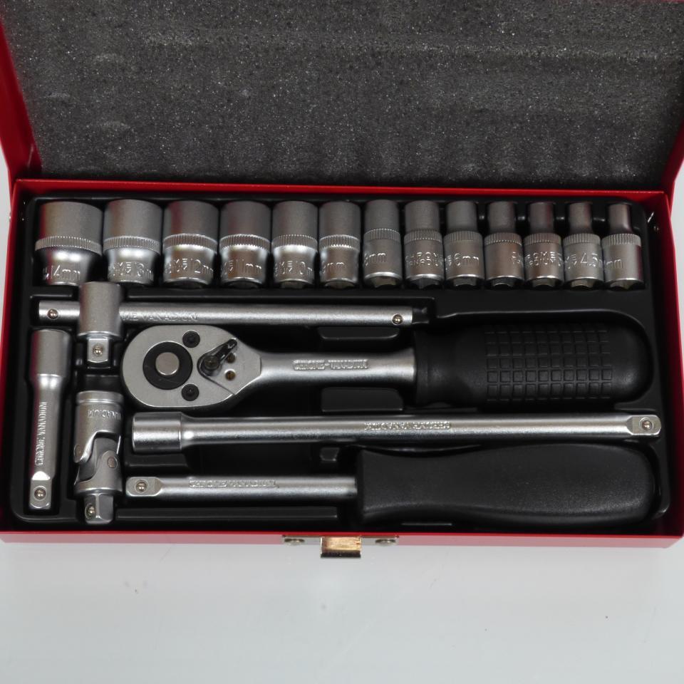 Coffret à cliquet 19 pièces chrome vanadium carré de 1/4