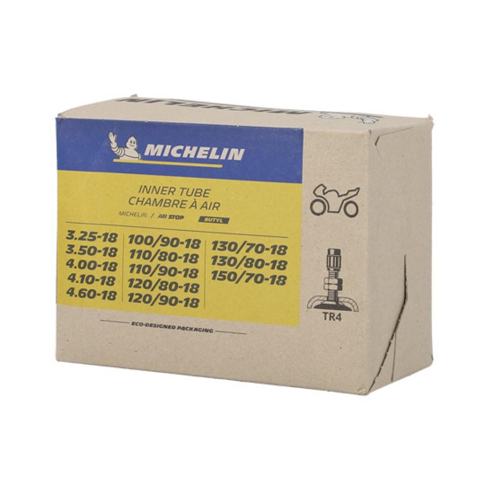Chambre à air Michelin Airstop Butyl 3.25 à 4.60-18 valve TR4 pour moto Neuf