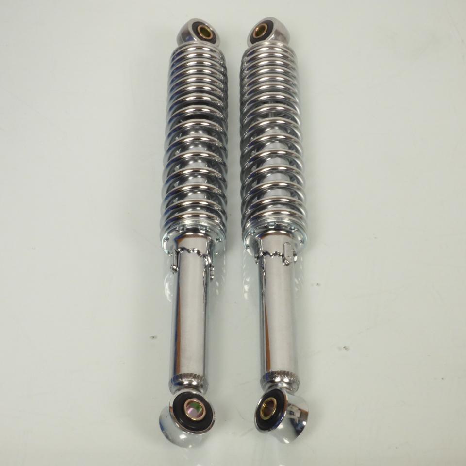 Paire d'amortisseur arrière réglable 340mm chromé RSM pour mobylette cyclo Neuf