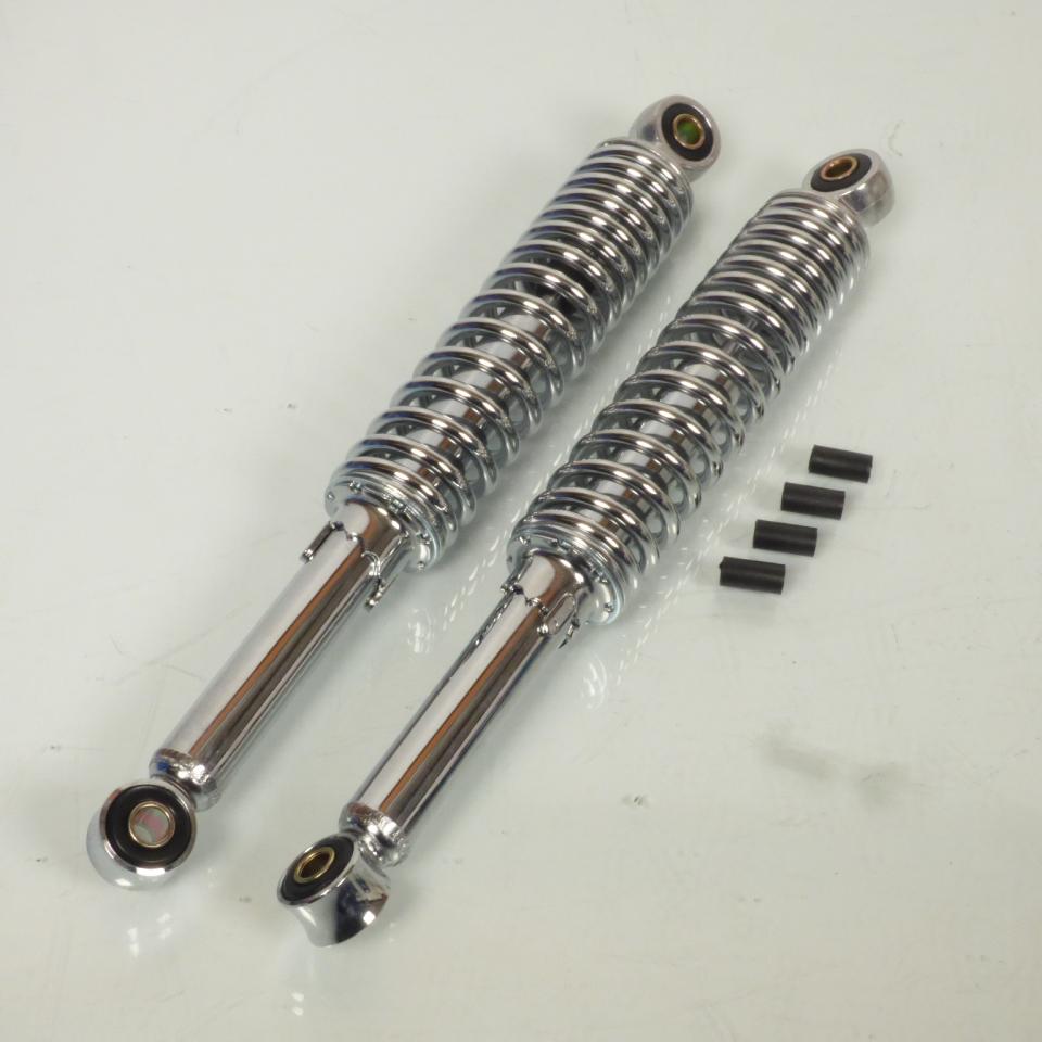 Paire d'amortisseur arrière réglable 340mm chromé RSM pour mobylette cyclo Neuf