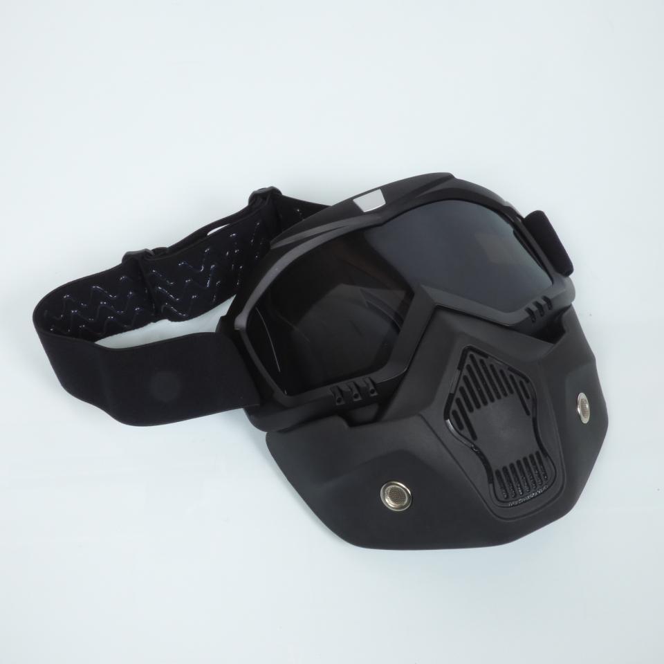Lunette et masque Dark Knight noir mat pour casque jet bol Trendy écran teinté