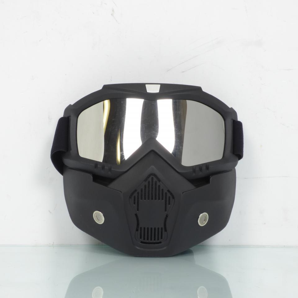 Lunette et masque Dark Knight noir mat pour casque jet bol Trendy écran iridium
