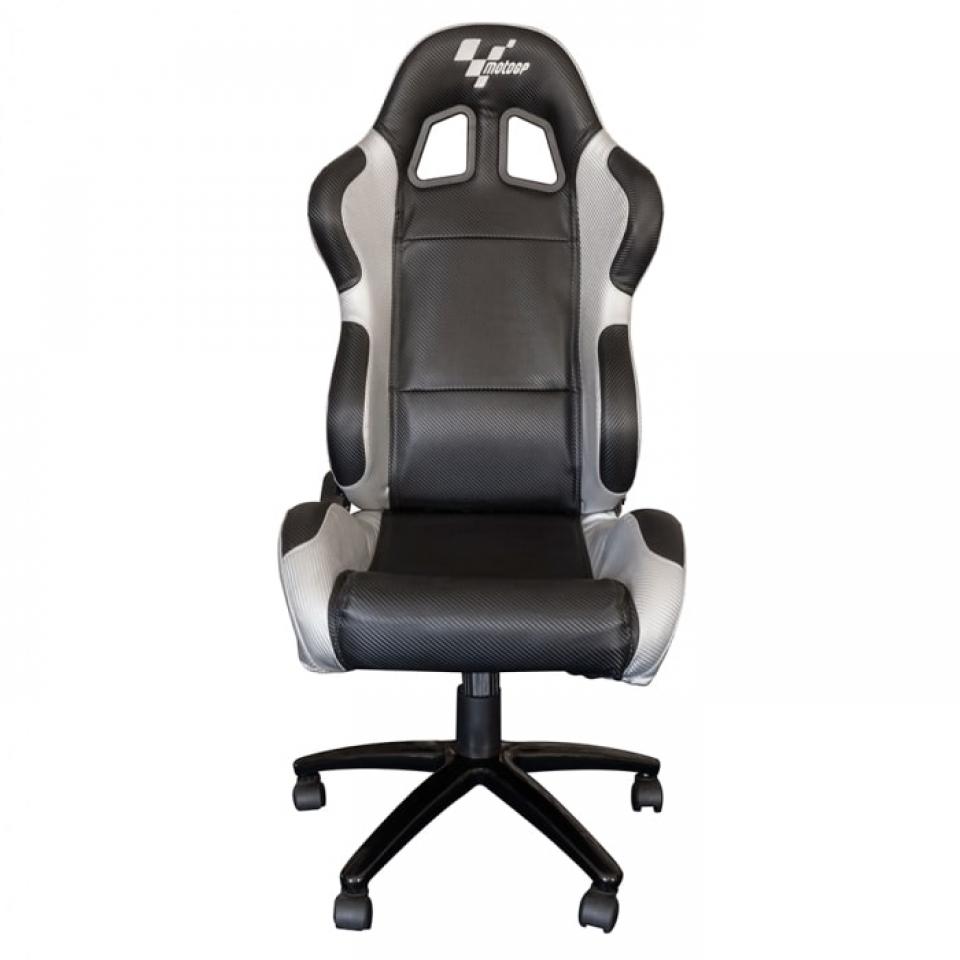 Fauteuil siège paddock bureau MotoGP noir argent pour moto cadeau motard Neuf