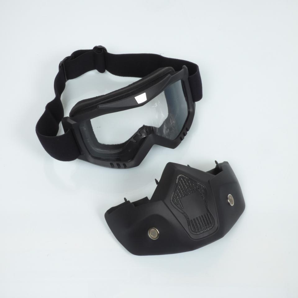 Lunette et masque Dark Knight noir mat pour casque jet bol écran claire