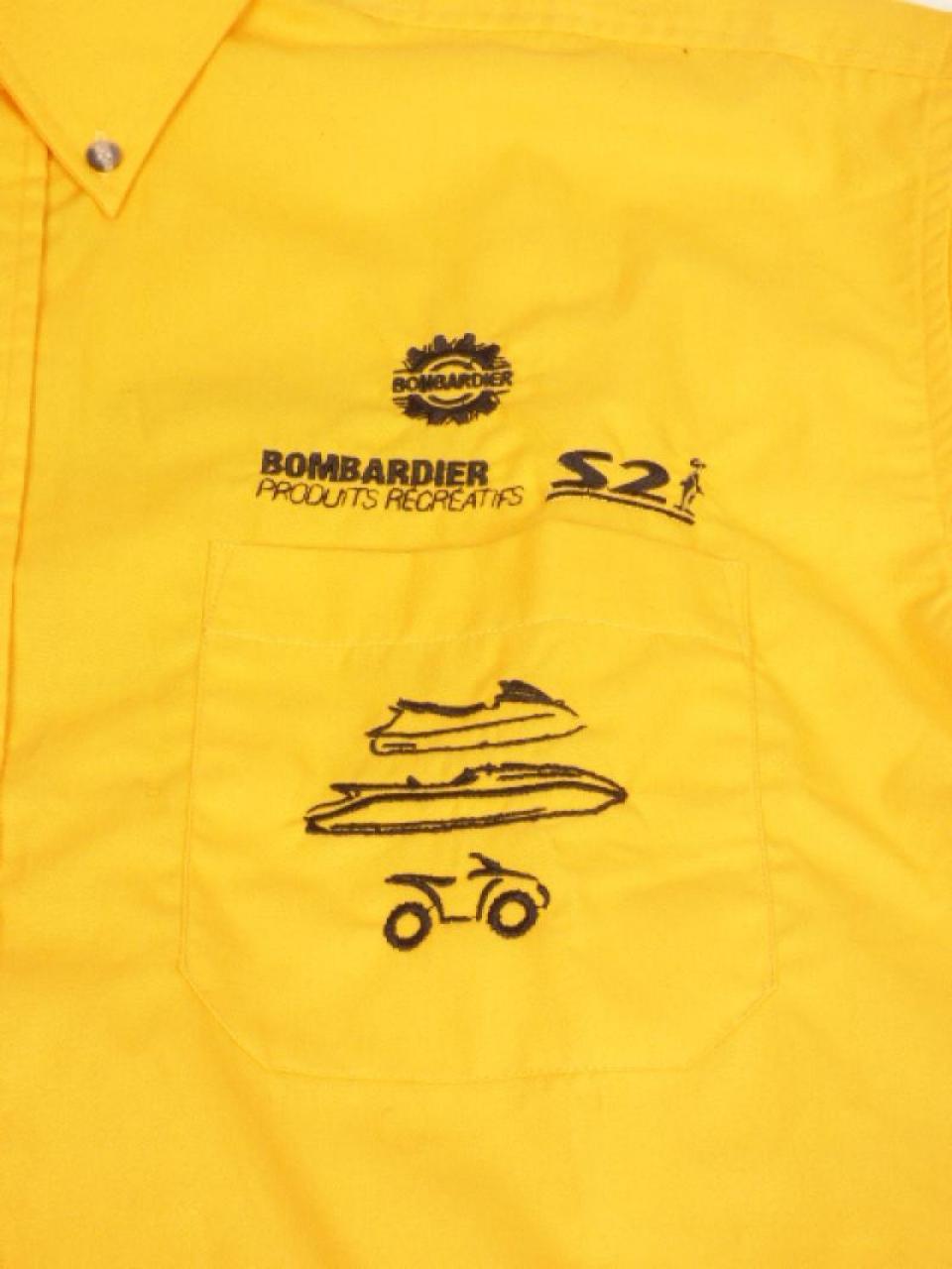 Chemise jaune Bombardier S2I homme Taille S quad pour moto scooter atv buggy Neuf