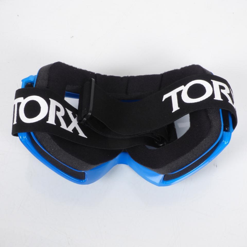 Lunette masque de moto bleu brillant torx pour casque cross enduro tout terrain