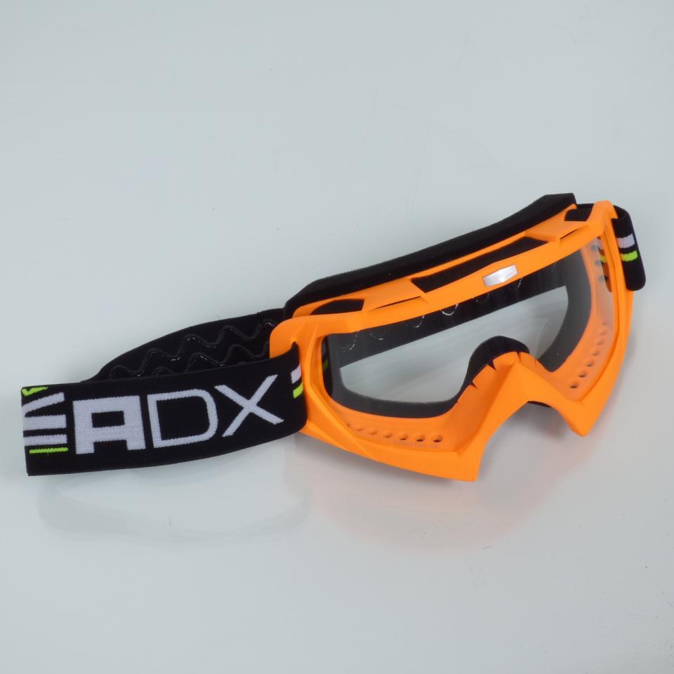 Masque lunette ADX MX orange fluo mat écran clair antirayure pour moto cross enduro