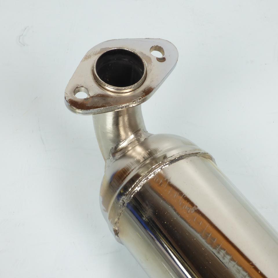 Pot d'échappement chromé long à bride pour mobylette Peugeot 103 Neuf