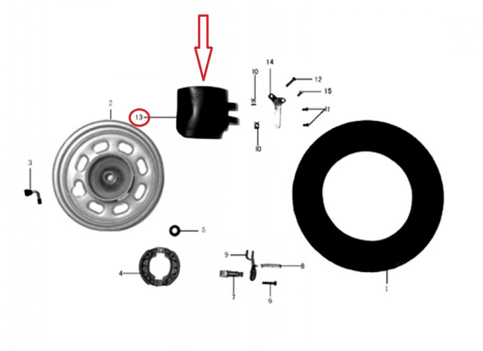 Garde boue arrière pour scooter Chinois 50 139QMB / 82212-SQT-000 Occasion