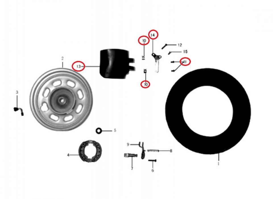 Garde boue arrière origine pour Scooter Chinois 50 139QMA 82212-SQT-000 Occasion