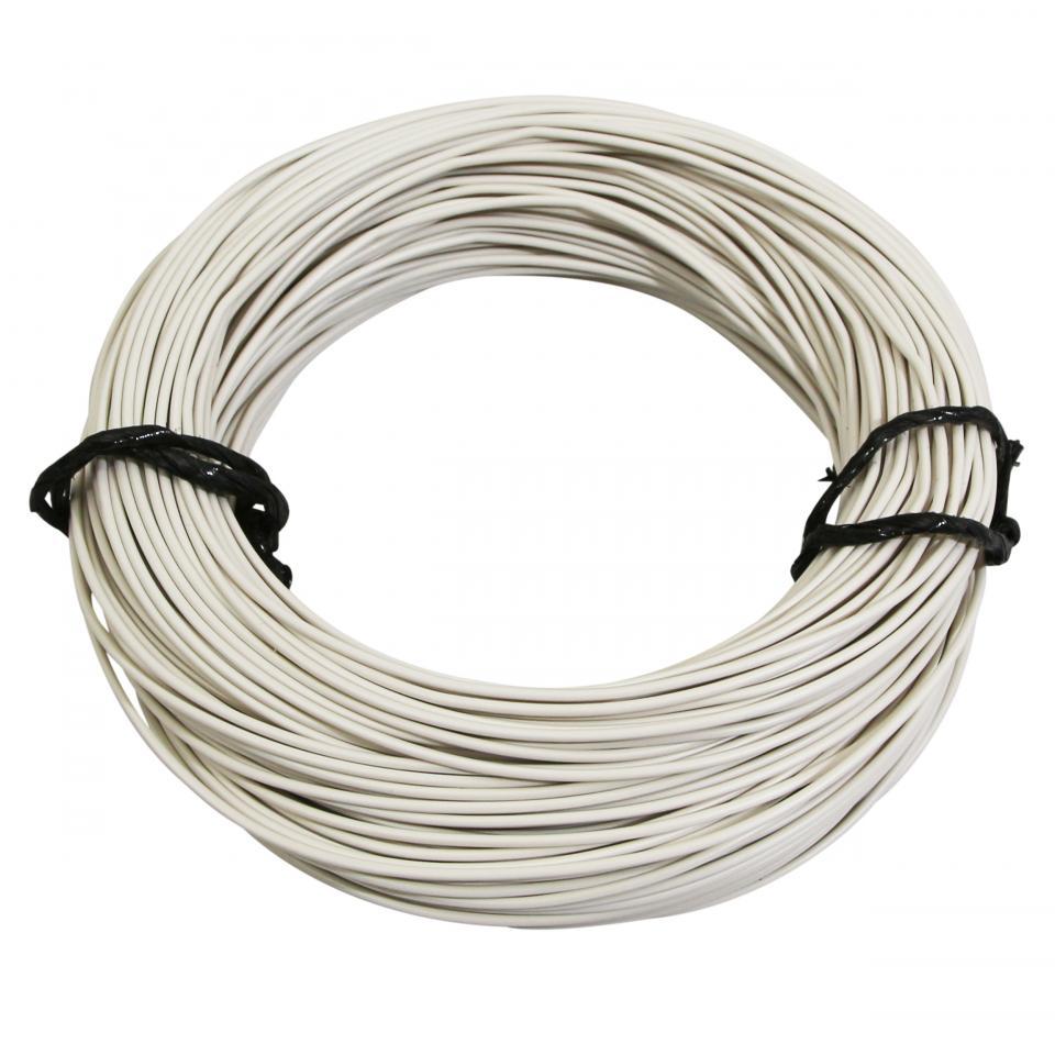 Bobine fil électrique blanc multibrin 7/10 0.50mm² x 50m faisceau pour moto cyclo