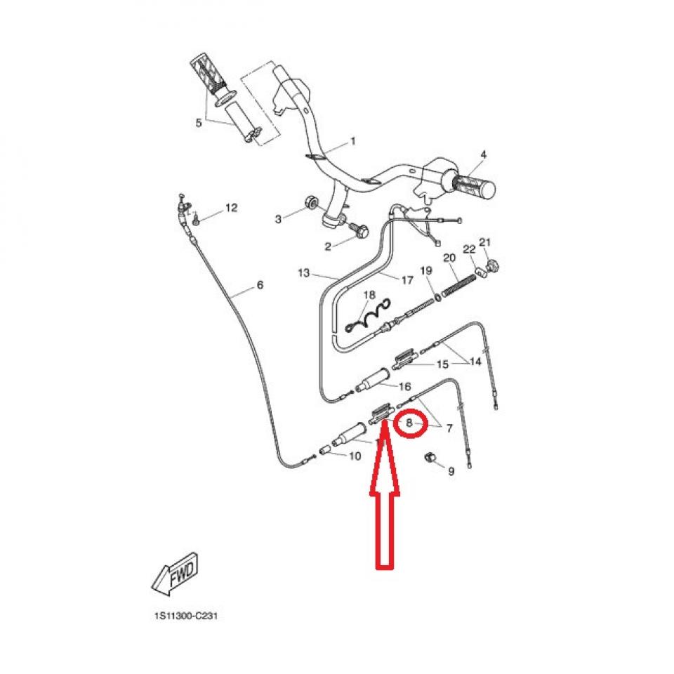 Câble ou gaine origine pour Scooter Yamaha 50 Neo'S 3VL-F6261-0 / connecteur Noir Neuf