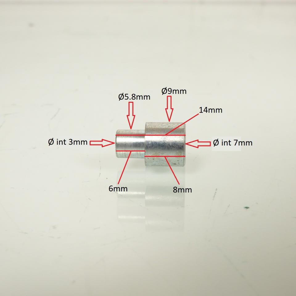 Arrêt butée embout de gaine épaulé Ø3/7x6/9x14mm Algi pour moto mobylette cyclo