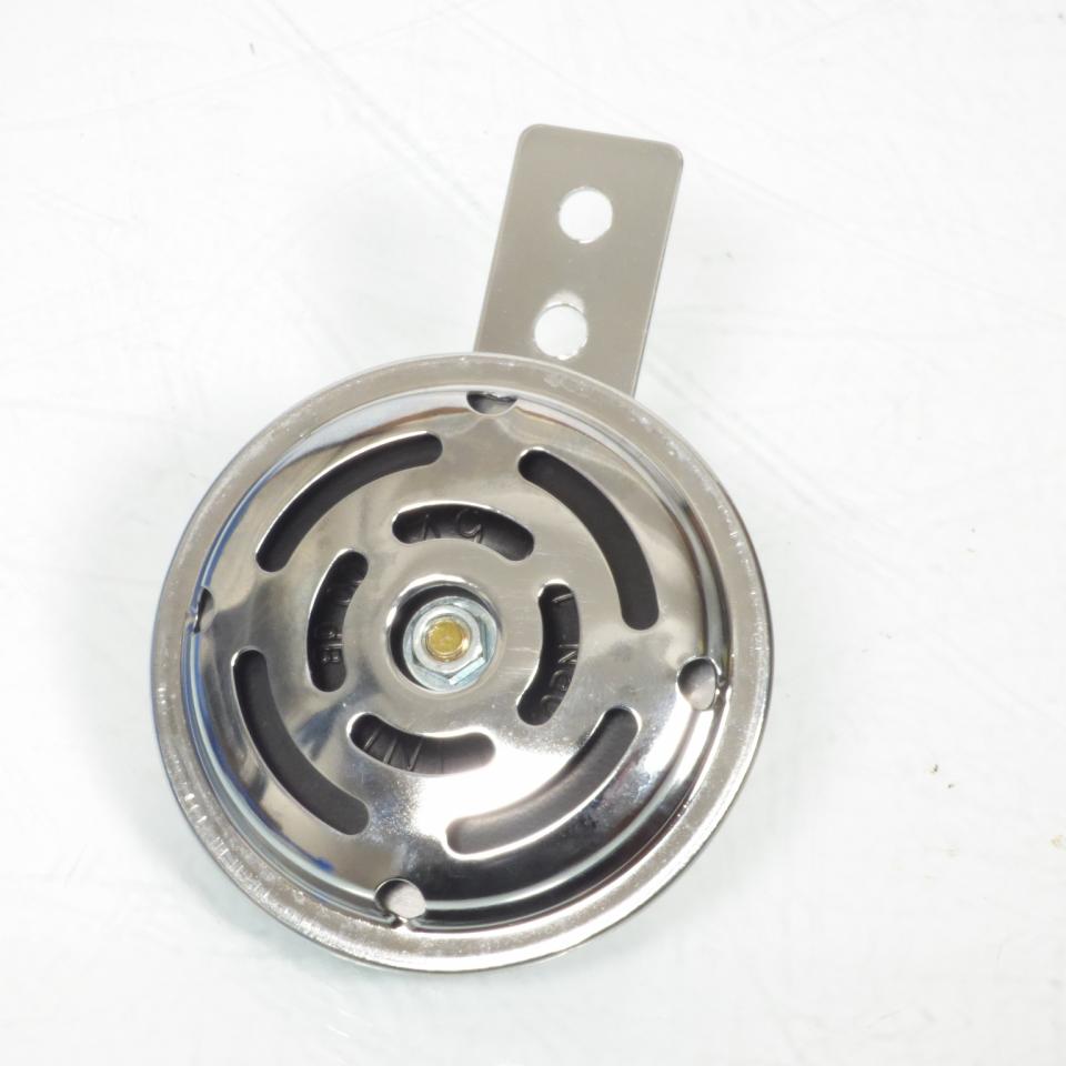 Klaxon rond chromé LINLI Ø70mm 6V AC 100db Neuf pour moto 50 cyclo mobylette