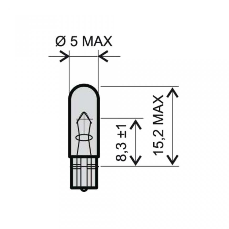 Ampoule 12V 2.3W culot type T5 blanche RMS pour moto scooter auto à l'unité Neuf