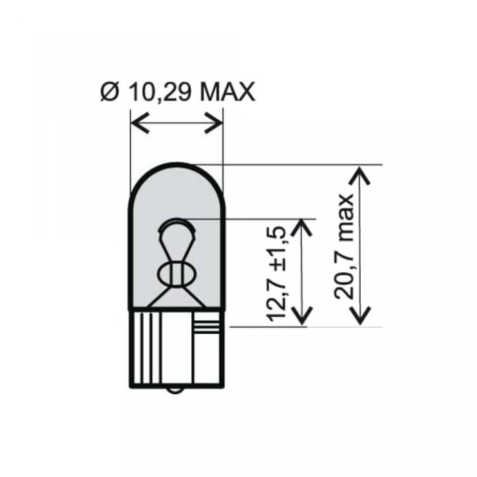 Ampoule 12V 5W culot type T10 blanche RMS pour moto scooter auto à l'unité Neuf