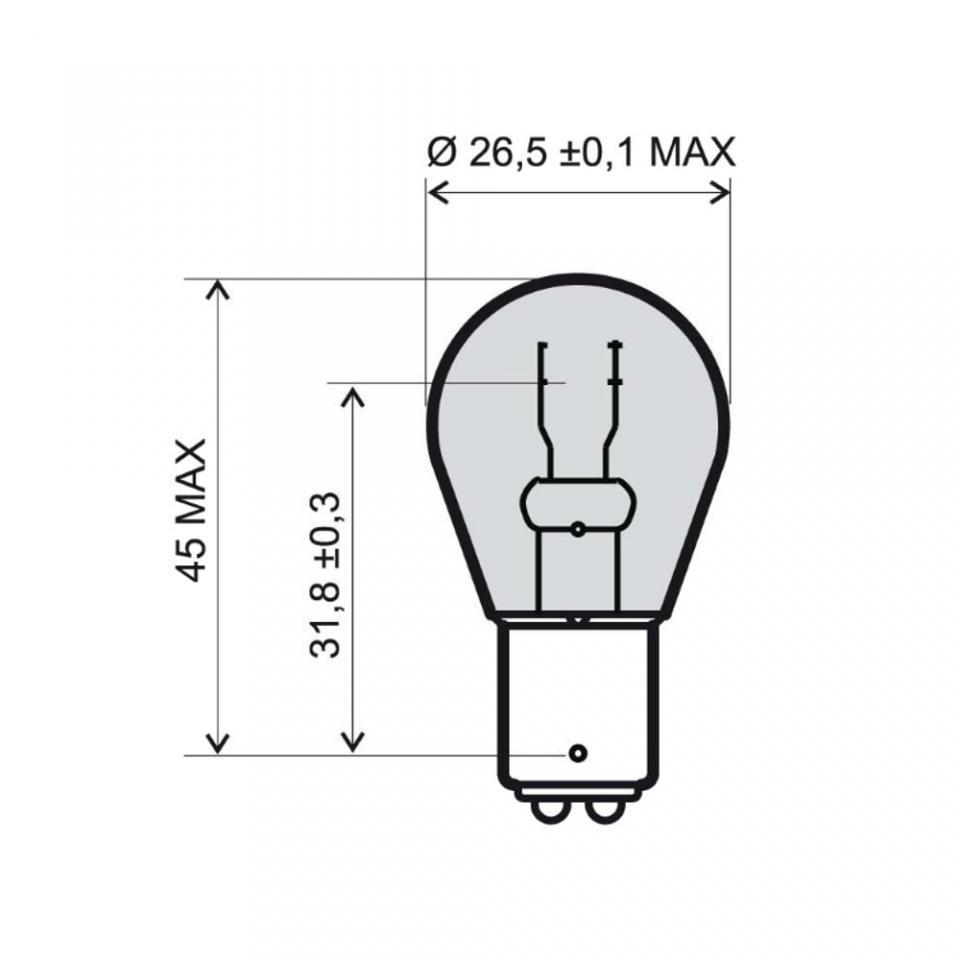 Ampoule 12V 21/5W BAY15D ergots décalés blanche RMS pour moto auto l'unité Neuf