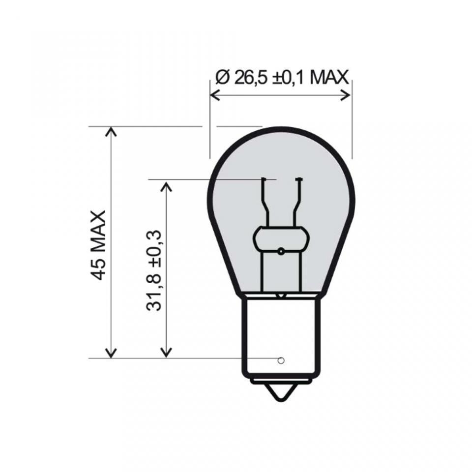 Ampoule orange RMS 12V 21W culot type BA15S S25 pour moto auto par 10 Neuf