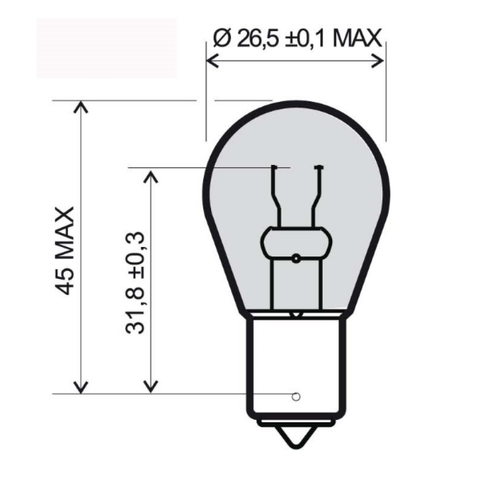 Ampoule orange RMS 12V 21W culot type BA15S S25 pour moto auto par 10 Neuf