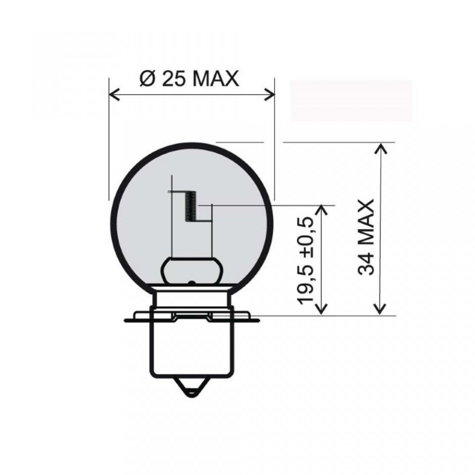 Ampoule RMS 12V 15W culot type P26S pour moto scooter auto à l'unité Neuf