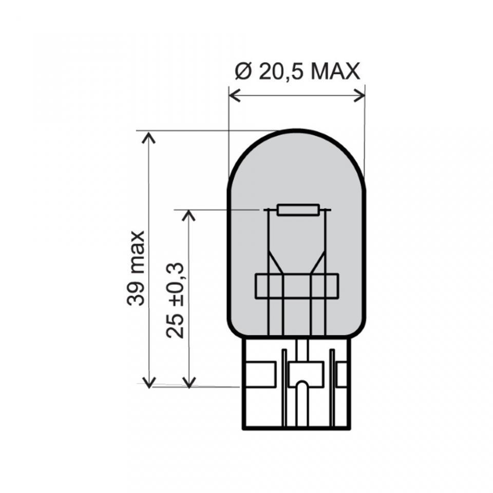 Ampoule 12V 21W culot type T20 blanche RMS pour moto auto à l'unité Neuf