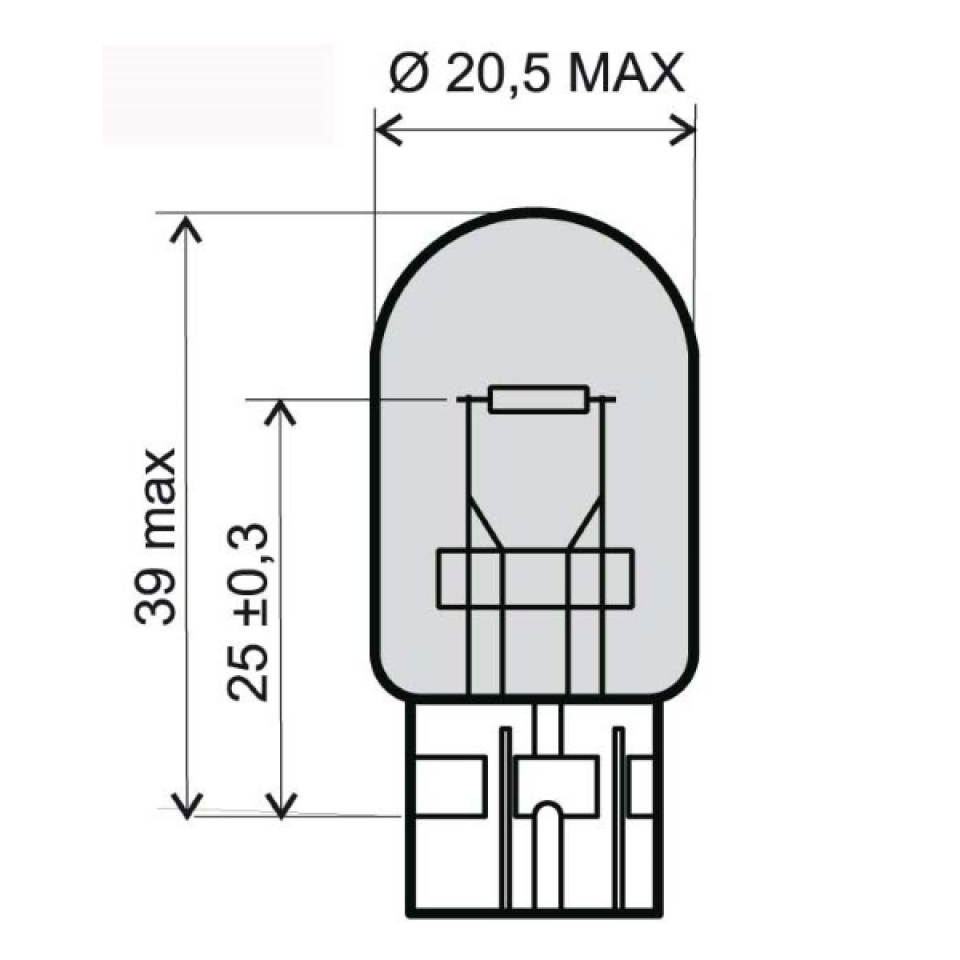 Ampoule 12V 21W culot type T20 orange RMS pour moto scooter auto à l'unité Neuf