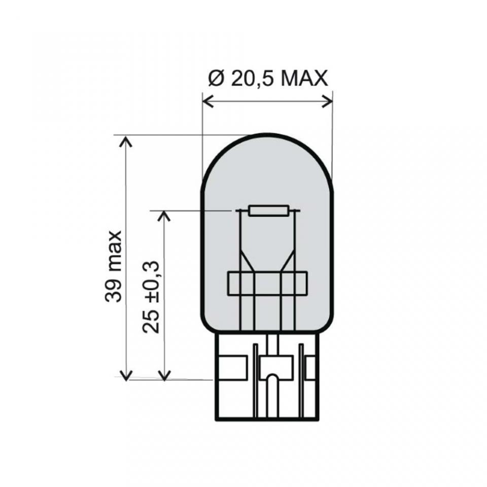 Ampoule 12V 21/5W culot type T20 blanche RMS pour moto auto à l'unité Neuf