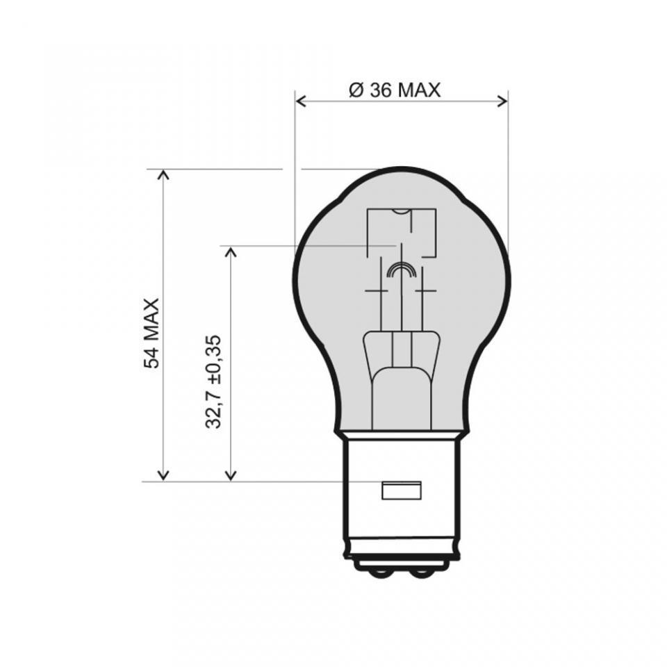 Ampoule 12V 35/35W culot type BA20D blanche RMS pour moto scooter auto Neuf