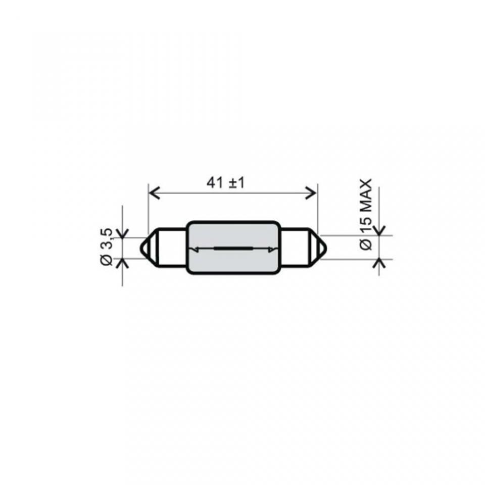 Ampoule navette SV8.5 RMS 6V 15W 15x41mm pour moto auto cyclo 400115 par 10 Neuf