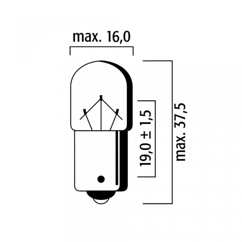 Ampoule orange RMS 12V 10W BAU15s T16 type RY10W pour moto auto 1402501 par 10 Neuf