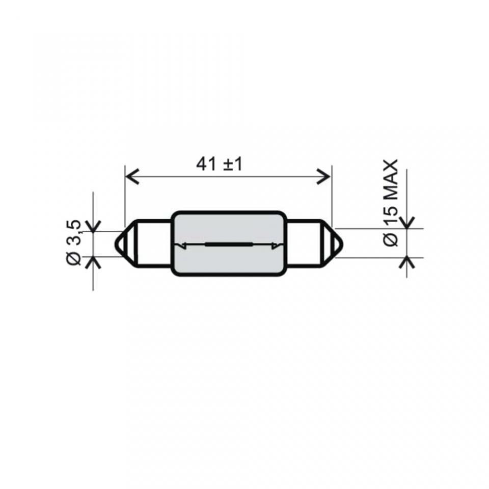 Ampoule navette RMS 12V 15W type T15x44 pour moto scooter auto l'unité Neuf